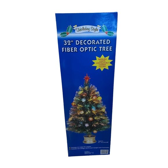 Holiday Holiday Style 32 Decorated Fiber Optic Christmas Tree New Nib